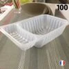 100 Barquettes à Frites 500 Gr + Compartiment -Vacances Vaisselle Magasin barquette charcutieres frites et sauce 500 gr