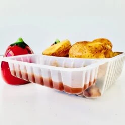 100 Barquettes à Frites 500 Gr + Compartiment 13 100 Barquettes à Frites 500 Gr + Compartiment -Vacances Vaisselle Magasin barquette charcutieres frites et sauce 500 gr 2