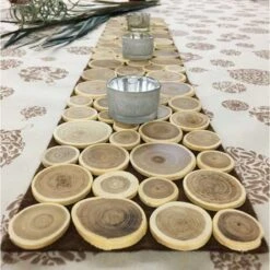 Centre De Table Déco Bois Rectangulaire 80 X 15 Cm -Vacances Vaisselle Magasin centre de table deco bois rectangulaire 80 x 15cm 2