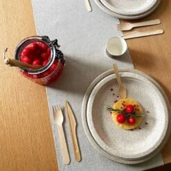 Chemin De Table 100% Lin Naturel 5 M -Vacances Vaisselle Magasin chemin de table 100 lin naturel 5 metres 1