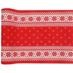 Chemin De Table Coton Rouge Au Coin Du Feu 3 M -Vacances Vaisselle Magasin chemin de table coton rouge au coin du feu 3 m 1