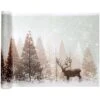 Chemin De Table Forêt D'hiver Avec Cerf 5 M 2 Chemin De Table Forêt D'hiver Avec Cerf 5 M -Vacances Vaisselle Magasin chemin de table foret d hiver avec cerf 5 m