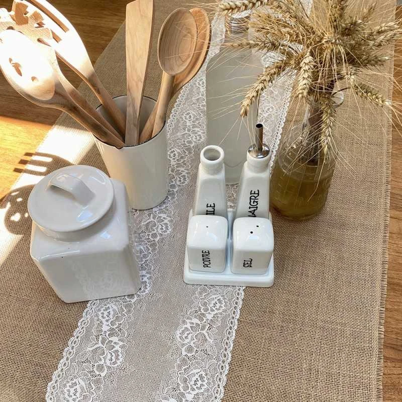 Chemin De Table Jute Et Dentelle 60 Cm X 3 M 5 Chemin De Table Jute Et Dentelle 60 Cm X 3 M – Image 3