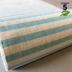 Chemin De Table Lin Rayures Bleues 5 M