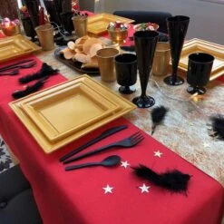 Chemin De Table Romance Intissé Or 10 M -Vacances Vaisselle Magasin chemin de table romance intisse or 10 metres 4