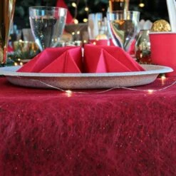 Vacances Vaisselle Magasin -Vacances Vaisselle Magasin chemin de table romance intisse rouge 10 metres 1