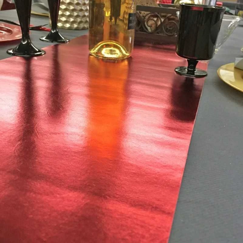 Chemin De Table Style Cuir Rouge 3 M 4 Chemin De Table Style Cuir Rouge 3 M – Image 2