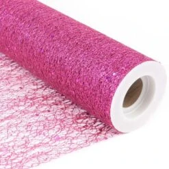 Chemin De Table Glitter Pailleté Fuchsia 5 M -Vacances Vaisselle Magasin chemins de table glitter paillete fuchsia 5 metres 2
