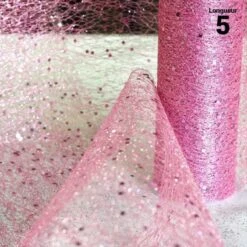Chemin De Table Glitter Pailleté Rose 5 M