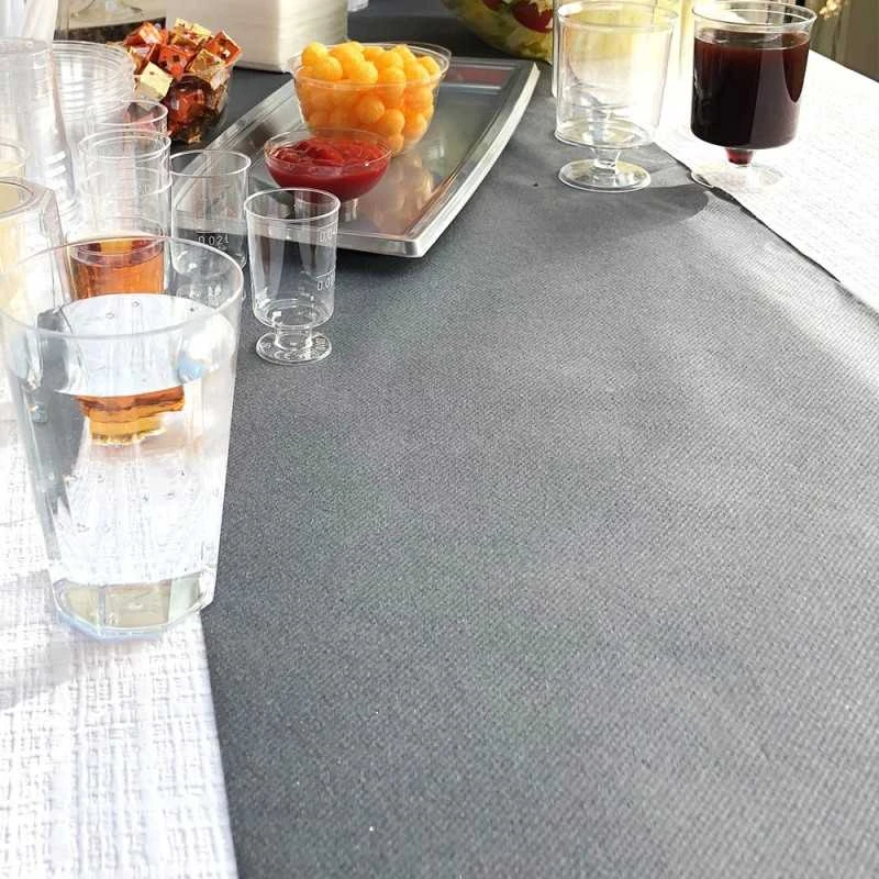 Chemins De Table En Non-tissé Gris Titane 24 M 4 Chemins De Table En Non-tissé Gris Titane 24 M – Image 2