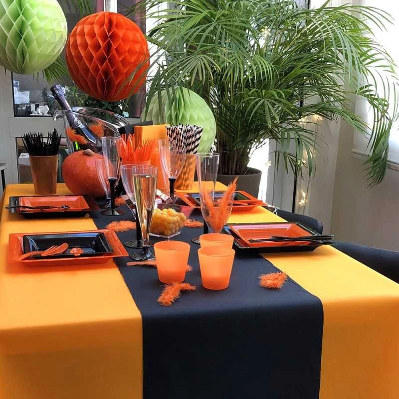 Chemins De Table En Non-tissé Noir 24 M 5 Chemins De Table En Non-tissé Noir 24 M – Image 3