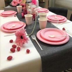 Chemins De Table Tissu Anthracite 5 M -Vacances Vaisselle Magasin chemins de table tissu anthracite 5 metres 2