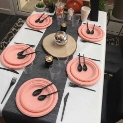 Chemins De Table Tissu Anthracite 5 M -Vacances Vaisselle Magasin chemins de table tissu anthracite 5 metres 4