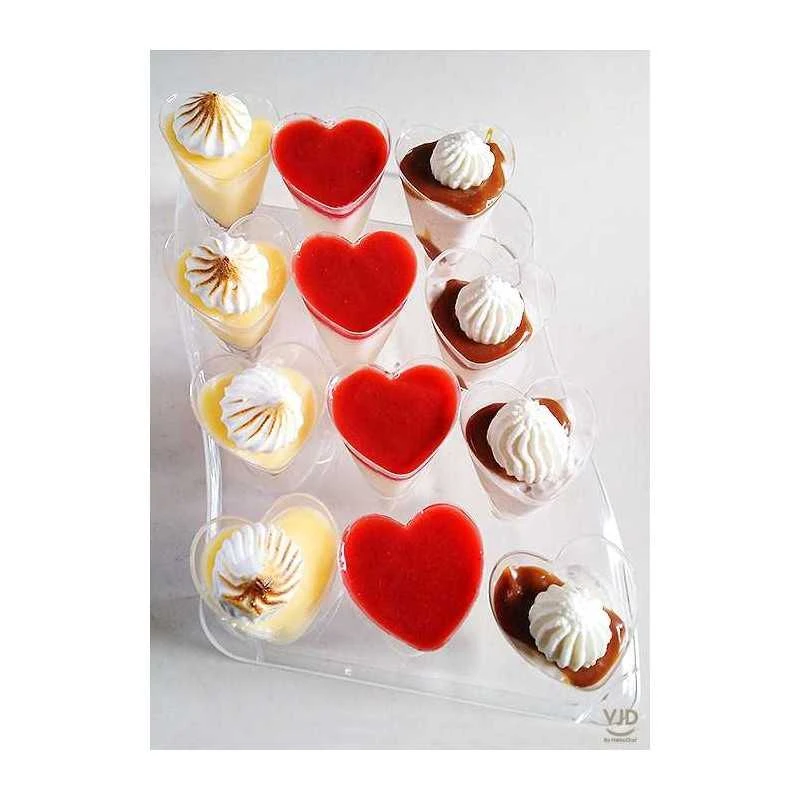 Coffret De 60 Verrines Cônes Coeur + 5 Présentoirs 16 Coffret De 60 Verrines Cônes Coeur + 5 Présentoirs – Image 14