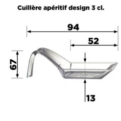60 Cuillères Apéritive Design 3 Cl -Vacances Vaisselle Magasin cuillere aperitive plastique design transparente 3 cl 8