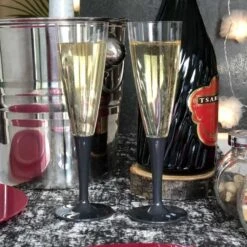 10 Flûtes à Pied Premium Gris Ardoise 9 10 Flûtes à Pied Premium Gris Ardoise -Vacances Vaisselle Magasin flutes a pied premium gris ardoise lavables reutilisables 3