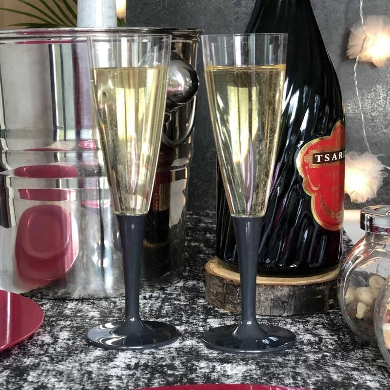 10 Flûtes à Pied Premium Gris Ardoise 6 10 Flûtes à Pied Premium Gris Ardoise – Image 4