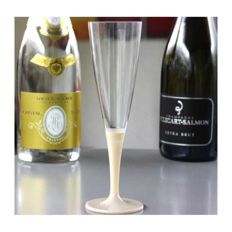 10 Flûtes à Pied Premium Ivoire Champagne 4 10 Flûtes à Pied Premium Ivoire Champagne – Image 2