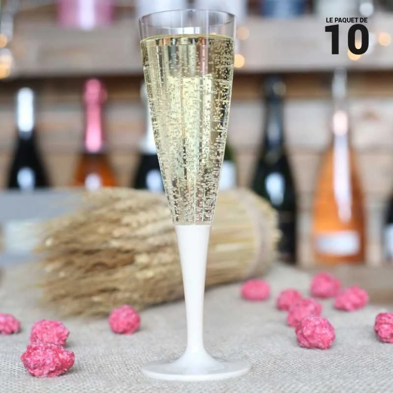 10 Flûtes à Pied Premium Ivoire Champagne 6 10 Flûtes à Pied Premium Ivoire Champagne – Image 4
