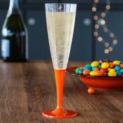 10 Flûtes à Pied Premium Orange