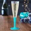 10 Flûtes à Pied Premium Turquoise