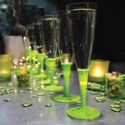 10 Flûtes à Pied Premium Vert Anis 8 10 Flûtes à Pied Premium Vert Anis -Vacances Vaisselle Magasin flutes a pied premium vert anis lavables reutilisables 2