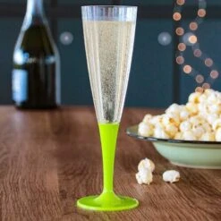 10 Flûtes à Pied Premium Vert Anis