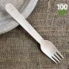 100 Fourchettes Bois 16 Cm -Vacances Vaisselle Magasin fourchette bois 16cm biodegradable par 100