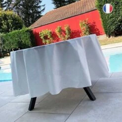 Nappe Blanche Ronde En Non-tissé 240 Cm