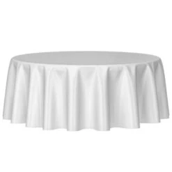Nappe Blanche Ronde En Non-tissé 240 Cm -Vacances Vaisselle Magasin nappe blanche ronde en non tisse 240 cm 5