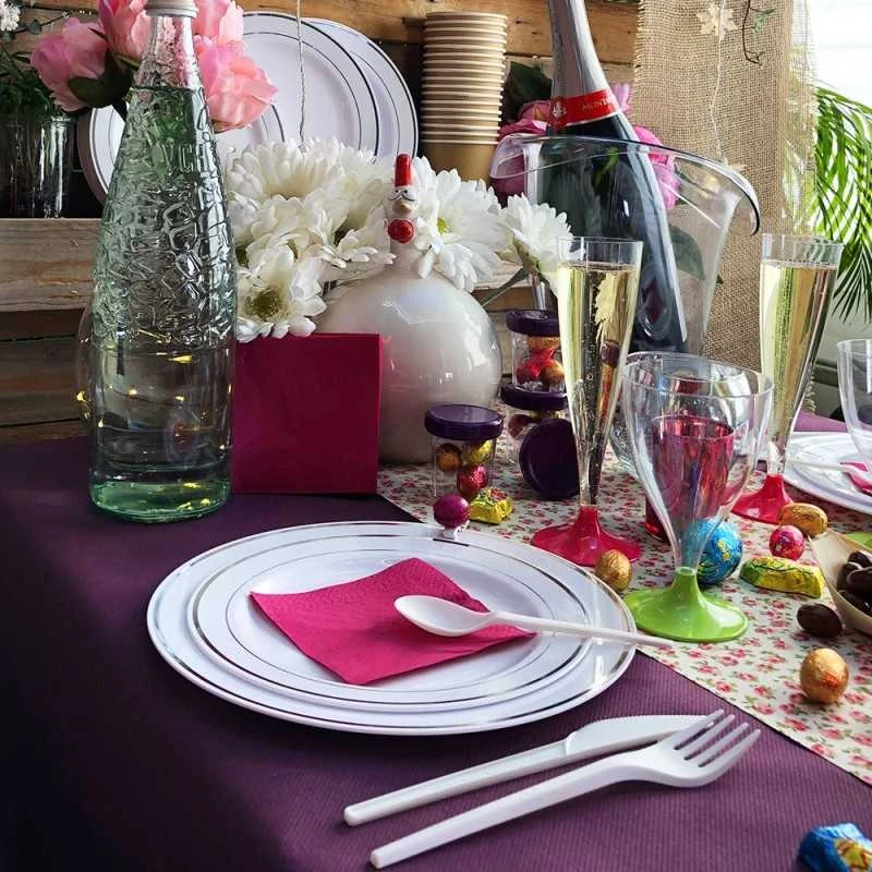 Nappe En Non-tissé Aubergine 25 M 4 Nappe En Non-tissé Aubergine 25 M – Image 2