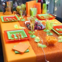 Nappe En Non-tissé Mandarine-orange 25 M 12 Nappe En Non-tissé Mandarine-orange 25 M -Vacances Vaisselle Magasin nappe en non tisse mandarine 25 metres 4