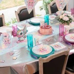 Nappe En Non-tissé Métallique Argent 5 M -Vacances Vaisselle Magasin nappe en non tisse metallique argent 5 m 2