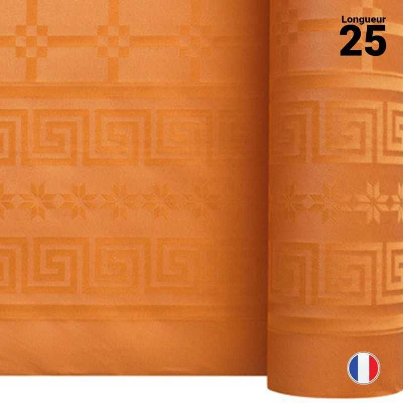 Nappe En Papier Damassé Mandarine Orange 25 M 4 Nappe En Papier Damassé Mandarine Orange 25 M – Image 2