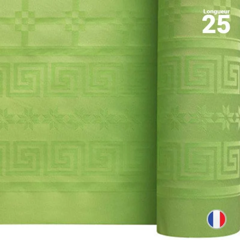 Nappe En Papier Damassé Vert Anis 25 M 4 Nappe En Papier Damassé Vert Anis 25 M – Image 2
