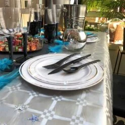 Nappe En Papier Damassé Argent 20 M 11 Nappe En Papier Damassé Argent 20 M -Vacances Vaisselle Magasin nappe papier damasse argent 20 metres 4