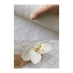 Nappe Papier Damassé Blanche 25 M -Vacances Vaisselle Magasin nappe papier damasse blanche 25 metres 6