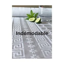 Nappe Papier Damassé Blanche 25 M -Vacances Vaisselle Magasin nappe papier damasse blanche 25 metres 7