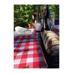 Nappe Papier Tendance Lin Vichy Rouge 25 M -Vacances Vaisselle Magasin nappe papier tendance lin vichy rouge 25 metres 4