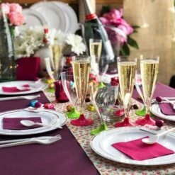 Nappe En Non-tissé Aubergine 10 M 14 Nappe En Non-tissé Aubergine 10 M -Vacances Vaisselle Magasin nappes en non tisse aubergine 10 metres 5