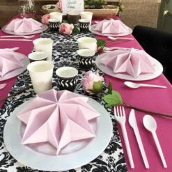 Nappe En Non-tissé Framboise 10 M 17 Nappe En Non-tissé Framboise 10 M -Vacances Vaisselle Magasin nappes en non tisse framboise 10 metres 7