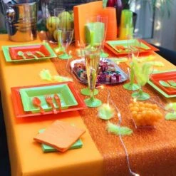Nappe En Non-tissé Mandarine 10 M -Vacances Vaisselle Magasin nappes en non tisse mandarine 10 metres 6