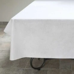 Pack Nappe Intissé Blanc25 M + 50 Serviettes Luxe Blanc -Vacances Vaisselle Magasin pack 1 nappe intise blanche 50 serviettes blanches 3