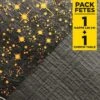 Pack 1 Nappe Noire ébène 5 M + 1 Chemin De Table étoiles 5 M -Vacances Vaisselle Magasin pack 1 nappe noire ebene 5m 1 chemin de table etoiles 5m