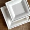 Pack 2 X 50 Assiettes Fibre Nature Carrées 16 Et 20 Cm -Vacances Vaisselle Magasin pack 100 assiettes fibres biodegradables carrees 16 et 20 cm