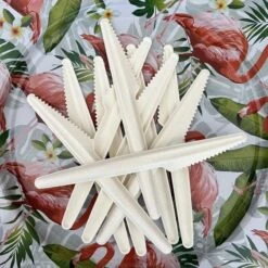 Pack 100 Couteaux Carton Blanc Nature 17 Cm -Vacances Vaisselle Magasin pack 100 couteaux carton blanc nature 17 cm 3