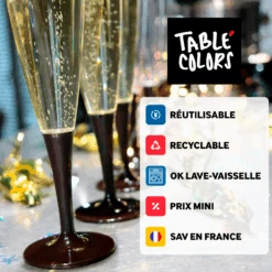 Pack 100 Flûtes Chocolat 15 Pack 100 Flûtes Chocolat -Vacances Vaisselle Magasin pack 100 flutes chocolat lavables reutilisables 3