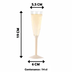 Pack 100 Flûtes Ivoire -Vacances Vaisselle Magasin pack 100 flutes ivoire lavables reutilisables 3