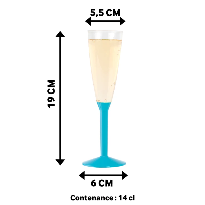Pack 100 Flûtes Turquoise 6 Pack 100 Flûtes Turquoise – Image 4