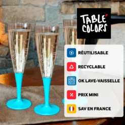 Pack 100 Flûtes Turquoise 11 Pack 100 Flûtes Turquoise -Vacances Vaisselle Magasin pack 100 flutes turquoise 3